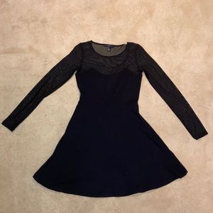 Forever 21 Mesh Sleeve Black Dress